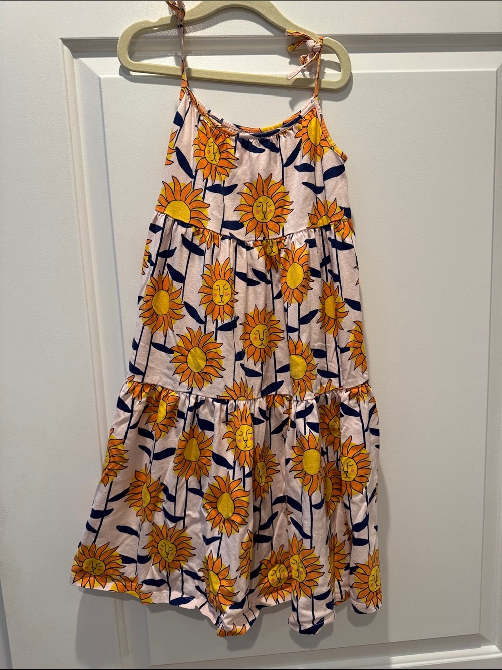 Tea Collection Yellow & Navy Floral Tiered Sundress
